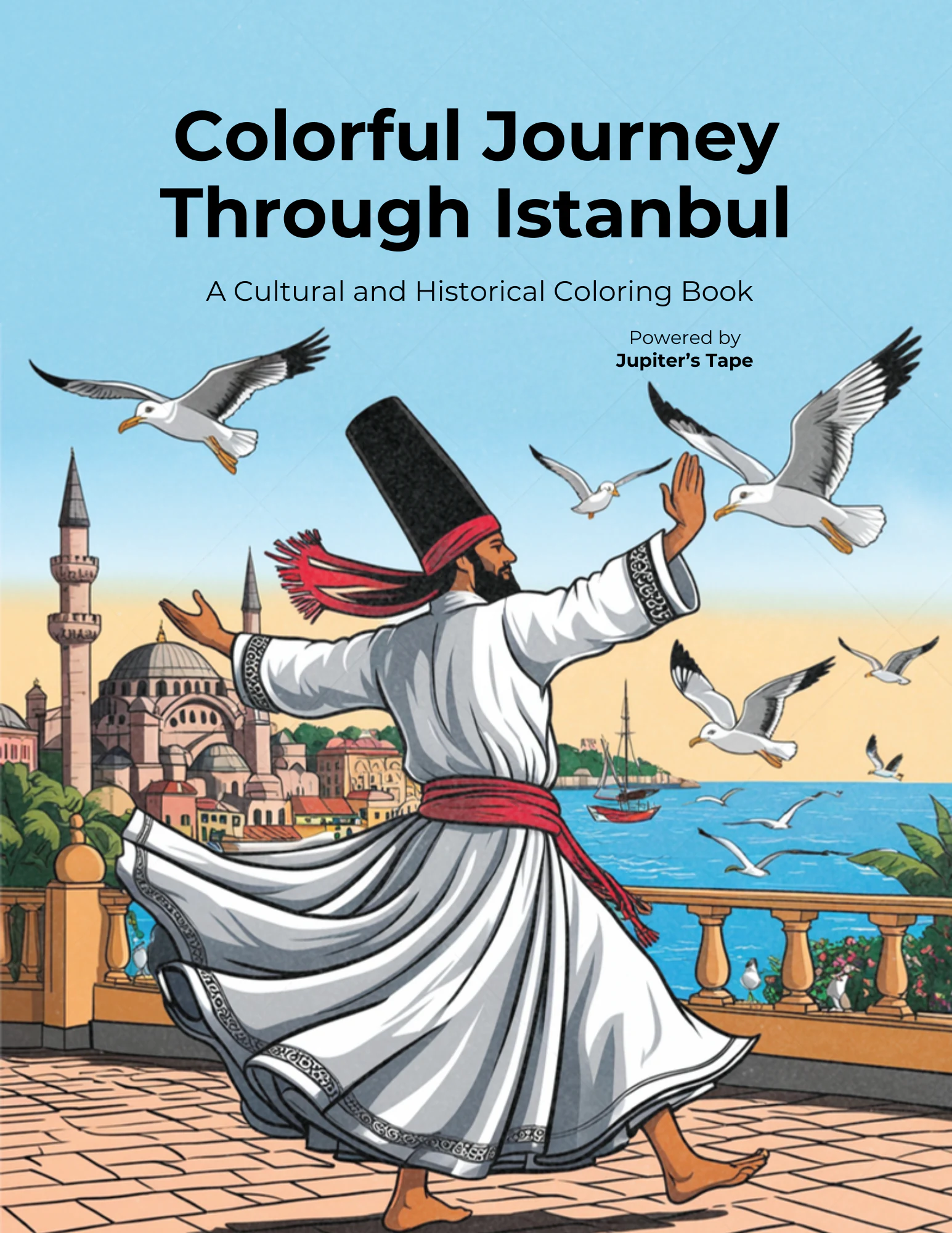 Colorful Journey Through Istanbul coloring book cover