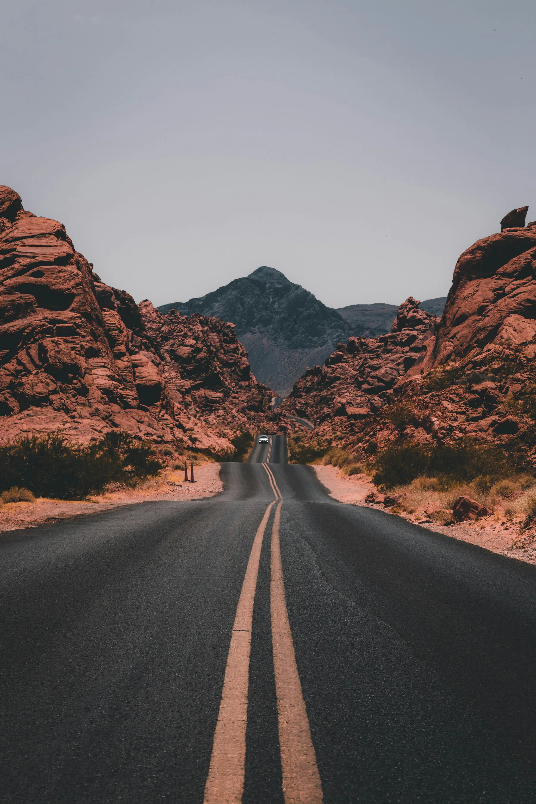 A road winding through a rocky landscape